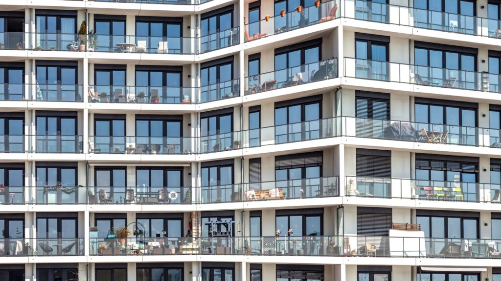 condo building exterior wide view