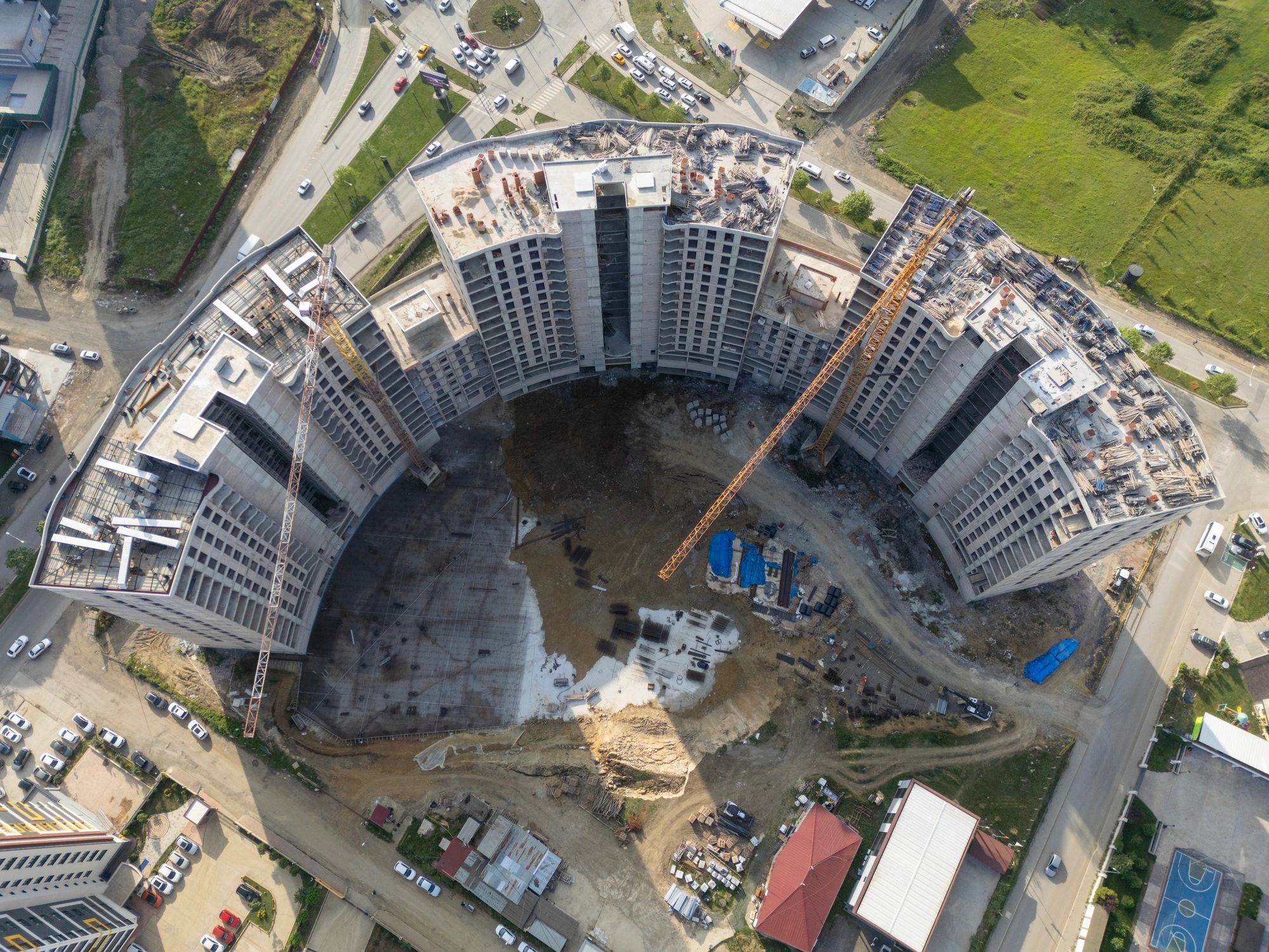 modern construction site building commercial residential